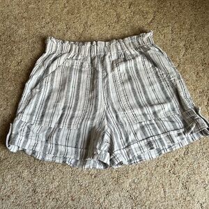 Striped High Waist Women's Shorts